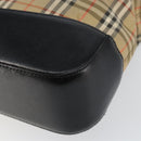BURBERRY Nova Check Tote Bag Canvas Beige Gold Auth 147478-16