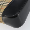 BURBERRY Nova Check Tote Bag Canvas Beige Gold Auth 147478-17