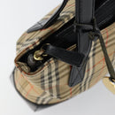 BURBERRY Nova Check Tote Bag Canvas Beige Gold Auth 147478-19