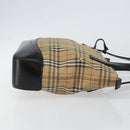 BURBERRY Nova Check Tote Bag Canvas Beige Gold Auth 147478-3