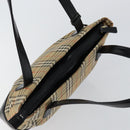 BURBERRY Nova Check Tote Bag Canvas Beige Gold Auth 147478-6