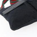 GUCCI GG Canvas Web Sherry Line Shoulder Bag Black Silver 169937 Auth 147480-15