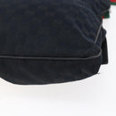 GUCCI GG Canvas Web Sherry Line Shoulder Bag Black Silver 169937 Auth 147480-16