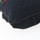 GUCCI GG Canvas Web Sherry Line Shoulder Bag Black Silver 169937 Auth 147480-9