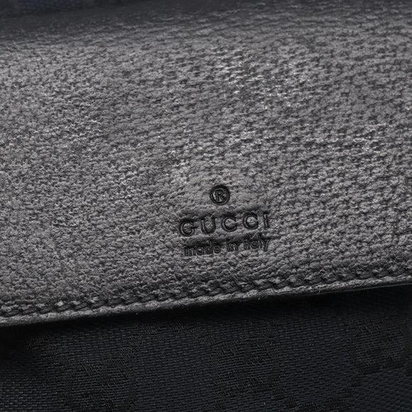 GUCCI GG Canvas Web Sherry Line Shoulder Bag Black Silver 169937 Auth 147480