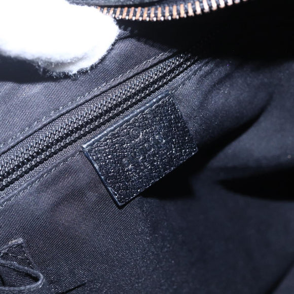 GUCCI GG Canvas Web Sherry Line Shoulder Bag Black Silver 169937 Auth 147480