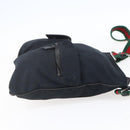 GUCCI GG Canvas Web Sherry Line Shoulder Bag Black Silver 169937 Auth 147480-4