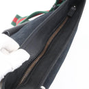 GUCCI GG Canvas Web Sherry Line Shoulder Bag Black Silver 169937 Auth 147480-6