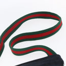 GUCCI GG Canvas Web Sherry Line Shoulder Bag Black Silver 169937 Auth 147480-8