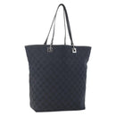 GUCCI GG Canvas Tote Bag Black Silver 31243 Auth 147481-1