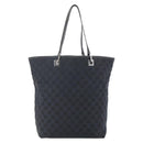 GUCCI GG Canvas Tote Bag Black Silver 31243 Auth 147481-2