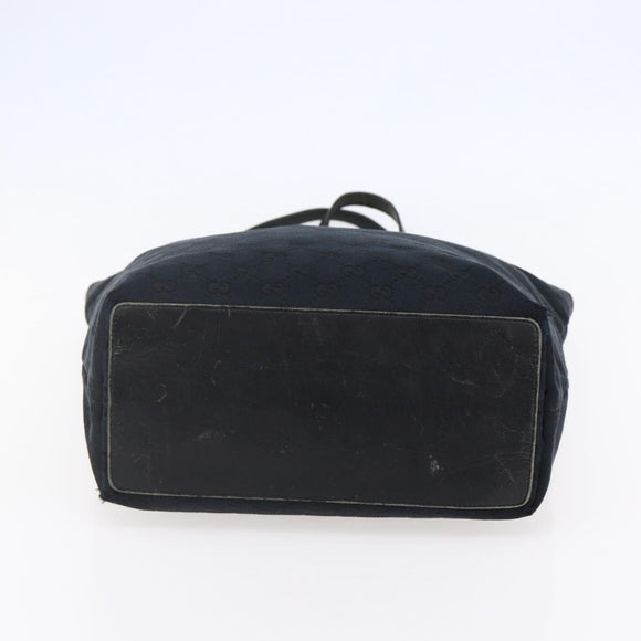 GUCCI GG Canvas Tote Bag Black Silver 31243 Auth 147481