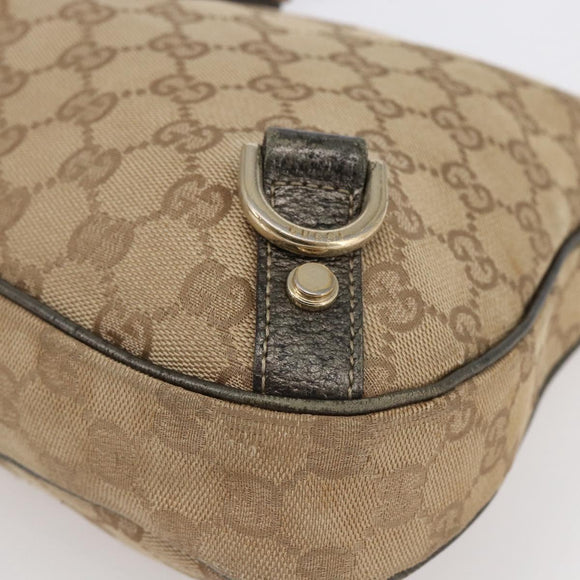 GUCCI GG Canvas Abbey Shoulder Bag Beige Gold 130738 Auth 147482