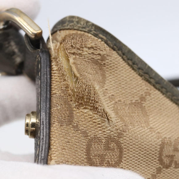 GUCCI GG Canvas Abbey Shoulder Bag Beige Gold 130738 Auth 147482