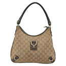 GUCCI GG Canvas Abbey Shoulder Bag Beige Gold 130738 Auth 147482-13