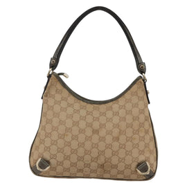 GUCCI GG Canvas Abbey Shoulder Bag Beige Gold 130738 Auth 147482 - 0