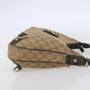 GUCCI GG Canvas Abbey Shoulder Bag Beige Gold 130738 Auth 147482-4
