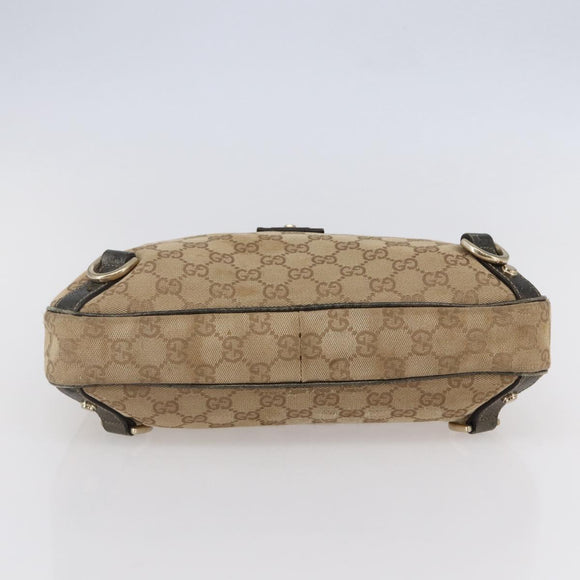 GUCCI GG Canvas Abbey Shoulder Bag Beige Gold 130738 Auth 147482