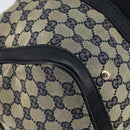 GUCCI GG Canvas Sherry Line Boston Bag 2way Navy Gold 247205 Auth 147483-17