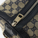 GUCCI GG Canvas Sherry Line Boston Bag 2way Navy Gold 247205 Auth 147483-10