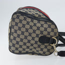 GUCCI GG Canvas Sherry Line Boston Bag 2way Navy Gold 247205 Auth 147483-3