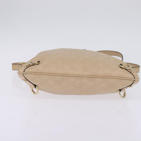 GUCCI GG Canvas Guccissima Abbey Bag Leather Beige Gold 131326 Auth 147484