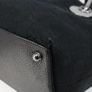 GUCCI GG Canvas Hand Bag Black Silver 120844 Auth 147485-14