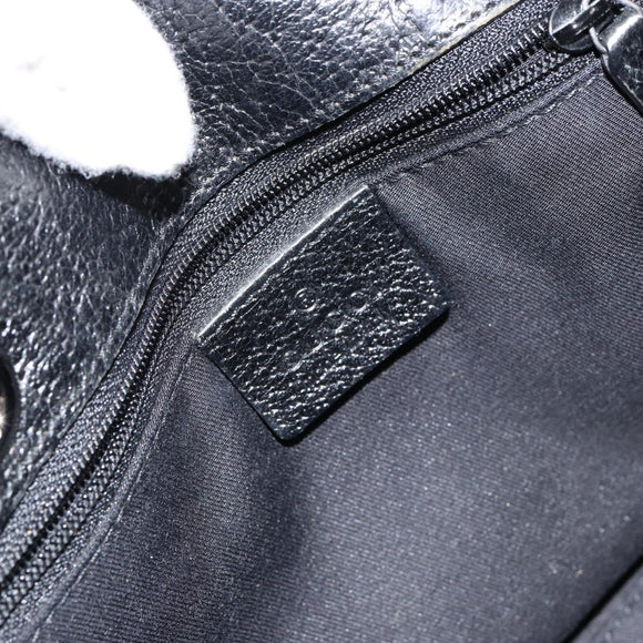 GUCCI GG Canvas Hand Bag Black Silver 120844 Auth 147485