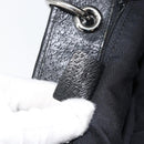 GUCCI GG Canvas Hand Bag Black Silver 120844 Auth 147485-12