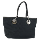 GUCCI GG Canvas Hand Bag Black Silver 120844 Auth 147485-1