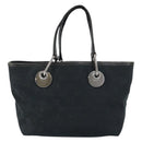 GUCCI GG Canvas Hand Bag Black Silver 120844 Auth 147485-13