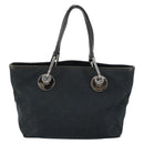 GUCCI GG Canvas Hand Bag Black Silver 120844 Auth 147485-2