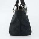 GUCCI GG Canvas Hand Bag Black Silver 120844 Auth 147485-4