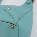 GUCCI New Jerky Shoulder Bag Leather Blue Gold 124407 Auth 147486-9