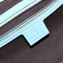 GUCCI New Jerky Shoulder Bag Leather Blue Gold 124407 Auth 147486-18