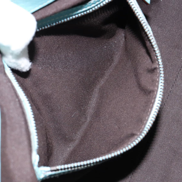 GUCCI New Jerky Shoulder Bag Leather Blue Gold 124407 Auth 147486