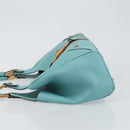 GUCCI New Jerky Shoulder Bag Leather Blue Gold 124407 Auth 147486-4