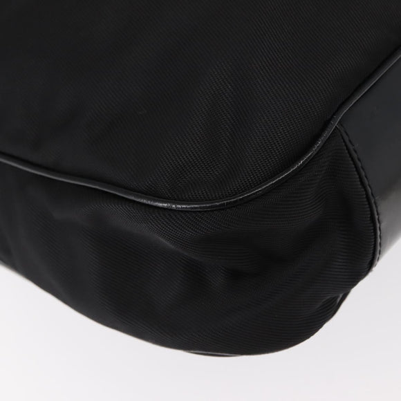 GUCCI Bamboo Hand Bag Nylon 2way Black Silver 001 1998 1577 Auth 147488