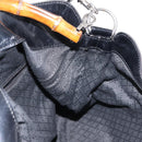 GUCCI Bamboo Hand Bag Nylon 2way Black Silver 001 1998 1577 Auth 147488-19