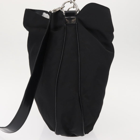 GUCCI Bamboo Hand Bag Nylon 2way Black Silver 001 1998 1577 Auth 147488