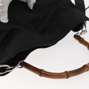 GUCCI Bamboo Hand Bag Nylon 2way Black Silver 001 1998 1577 Auth 147488-6