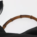 GUCCI Bamboo Hand Bag Nylon 2way Black Silver 001 1998 1577 Auth 147488-8