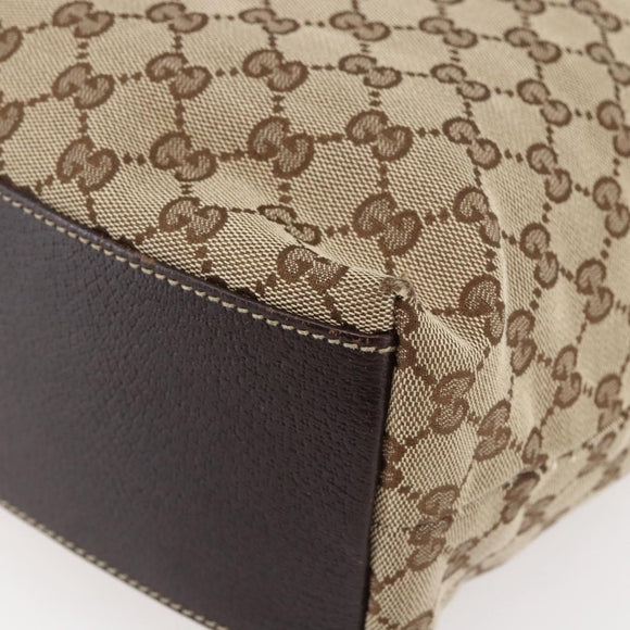 GUCCI GG Canvas Tote Bag Beige Gold 153009 Auth 147489