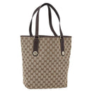 GUCCI GG Canvas Tote Bag Beige Gold 153009 Auth 147489-1
