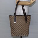GUCCI GG Canvas Tote Bag Beige Gold 153009 Auth 147489-22