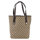 GUCCI GG Canvas Tote Bag Beige Gold 153009 Auth 147489-13
