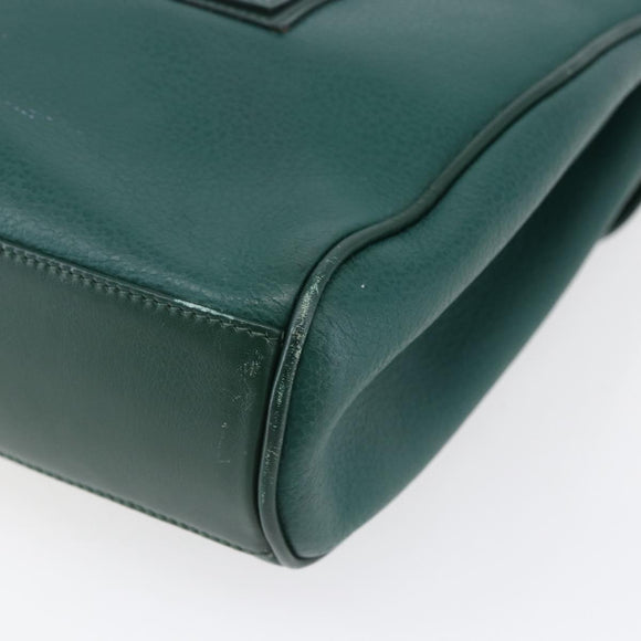 GUCCI Shoulder Bag Leather Green Gold 001 115 1199 Auth 147490