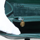 GUCCI Shoulder Bag Leather Green Gold 001 115 1199 Auth 147490-17