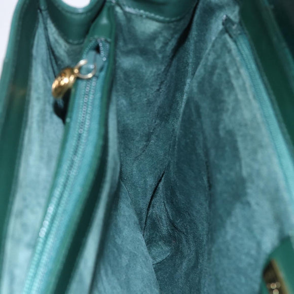 GUCCI Shoulder Bag Leather Green Gold 001 115 1199 Auth 147490