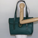 GUCCI Shoulder Bag Leather Green Gold 001 115 1199 Auth 147490-23